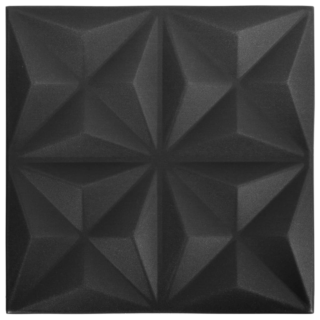Panouri de perete 3D 12 buc. negru 50x50 cm model origami 3 m² Lando - Lando