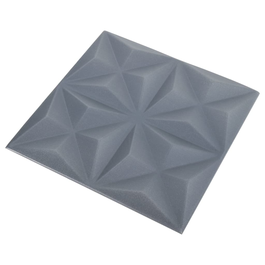 Panouri de perete 3D 12 buc. gri 50x50 cm model origami 3 m² Lando - Lando