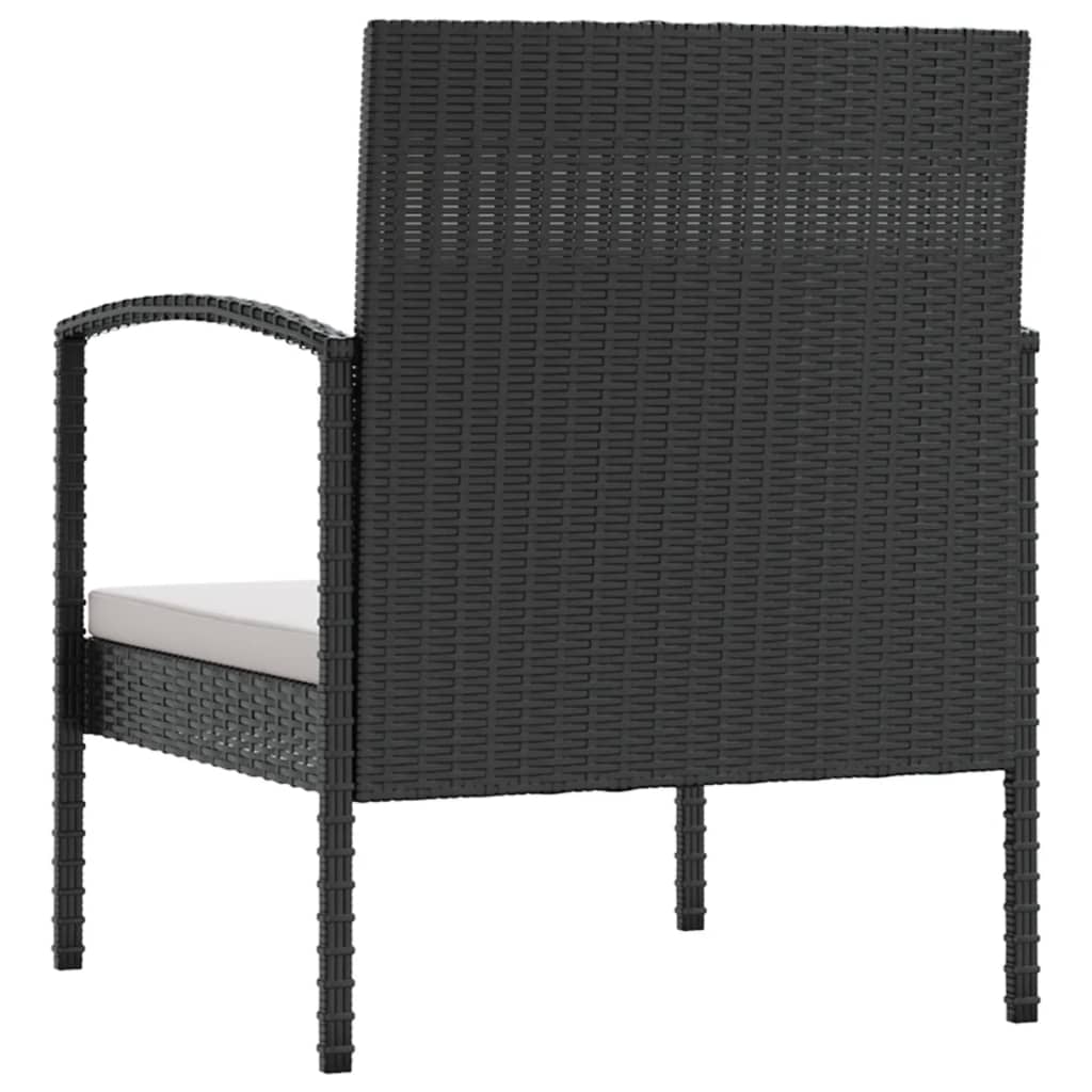 Set mobilier de grădină cu perne, 8 piese, negru, poliratan - Lando