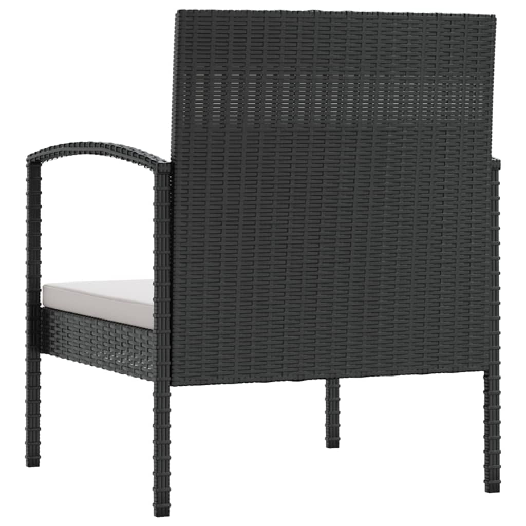 Set mobilier de grădină cu perne, 16 piese, negru, poliratan - Lando