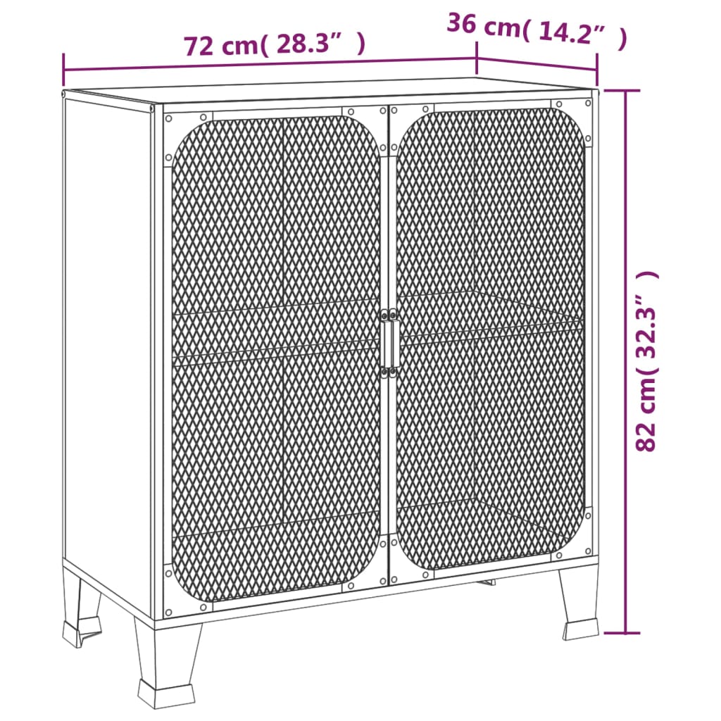 Dulapuri de depozitare 2 buc. maro rustic 72x36x82 cm metal/MDF - Lando