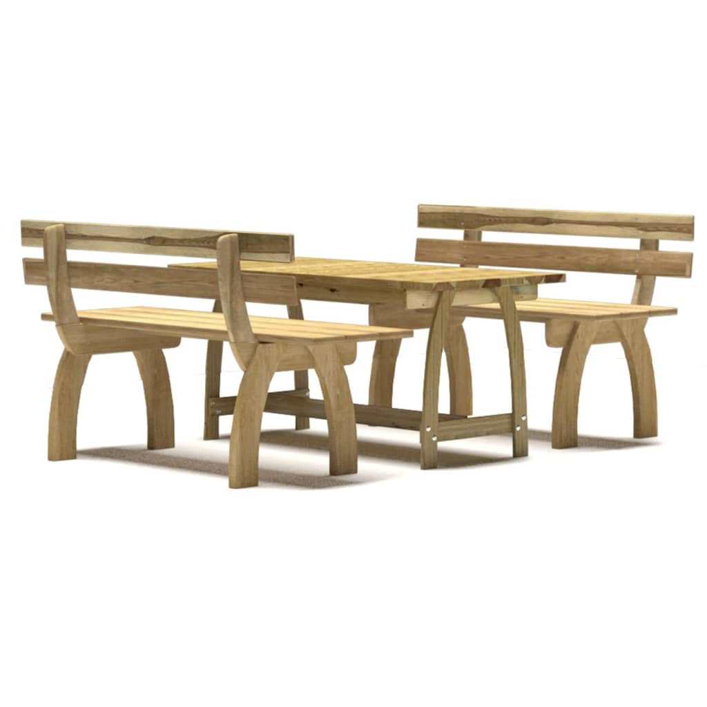 Set mobilier de exterior, 3 piese, lemn de pin tratat - Lando