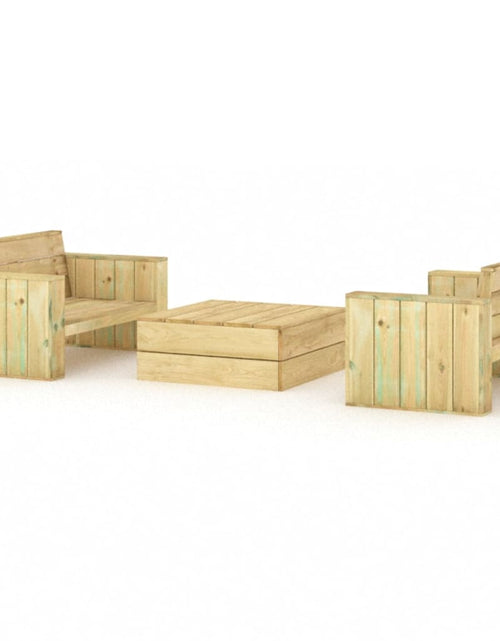 Загрузите изображение в средство просмотра галереи, Set mobilier de grădină, 3 piese, lemn masiv pin tratat - Lando
