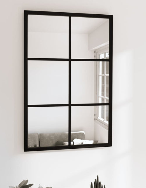 Încărcați imaginea în vizualizatorul Galerie, Oglindă de perete, negru, 60x40 cm, metal Lando - Lando
