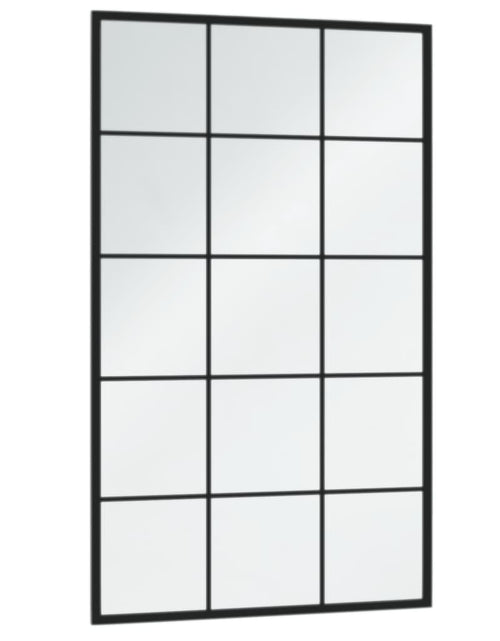 Încărcați imaginea în vizualizatorul Galerie, Oglindă de perete, negru, 100x60 cm, metal Lando - Lando
