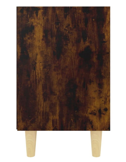 Încărcați imaginea în vizualizatorul Galerie, Noptieră cu picioare din lemn masiv, stejar afumat, 40x30x50 cm - Lando
