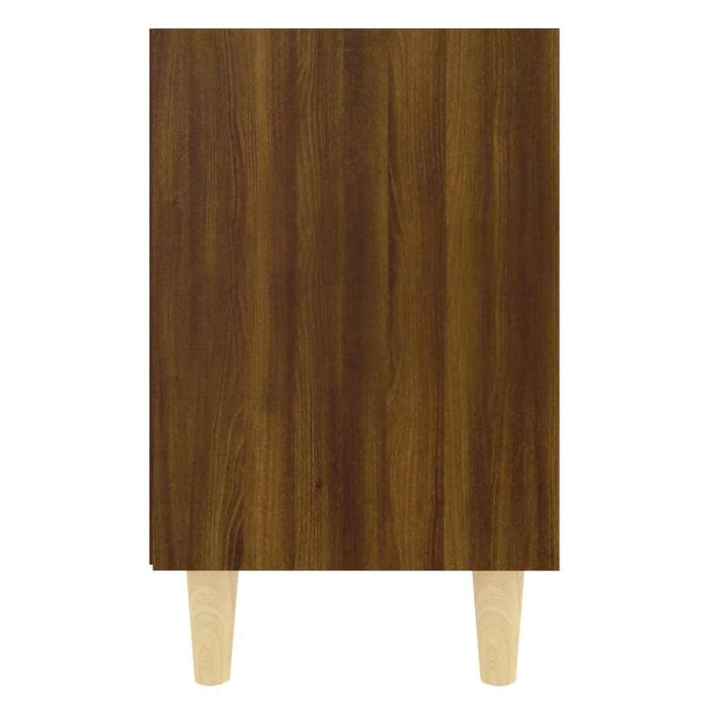 Noptieră cu picioare din lemn masiv, stejar maro, 40x30x50 cm - Lando