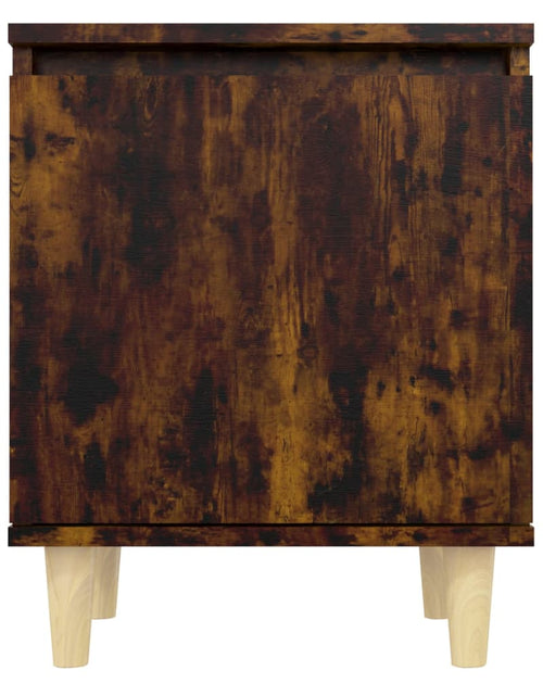 Загрузите изображение в средство просмотра галереи, Noptieră cu picioare din lemn masiv, stejar fumuriu, 40x30x50cm - Lando
