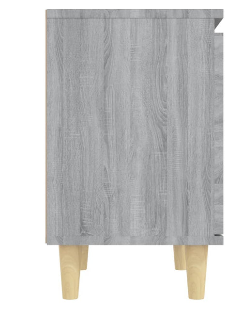 Încărcați imaginea în vizualizatorul Galerie, Noptieră cu picioare din lemn masiv, sonoma gri, 40x30x50 cm - Lando
