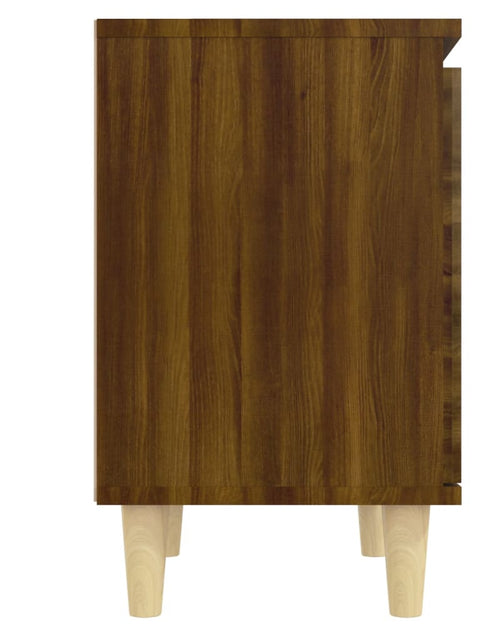 Загрузите изображение в средство просмотра галереи, Noptieră cu picioare din lemn masiv, stejar maro, 40x30x50 cm - Lando
