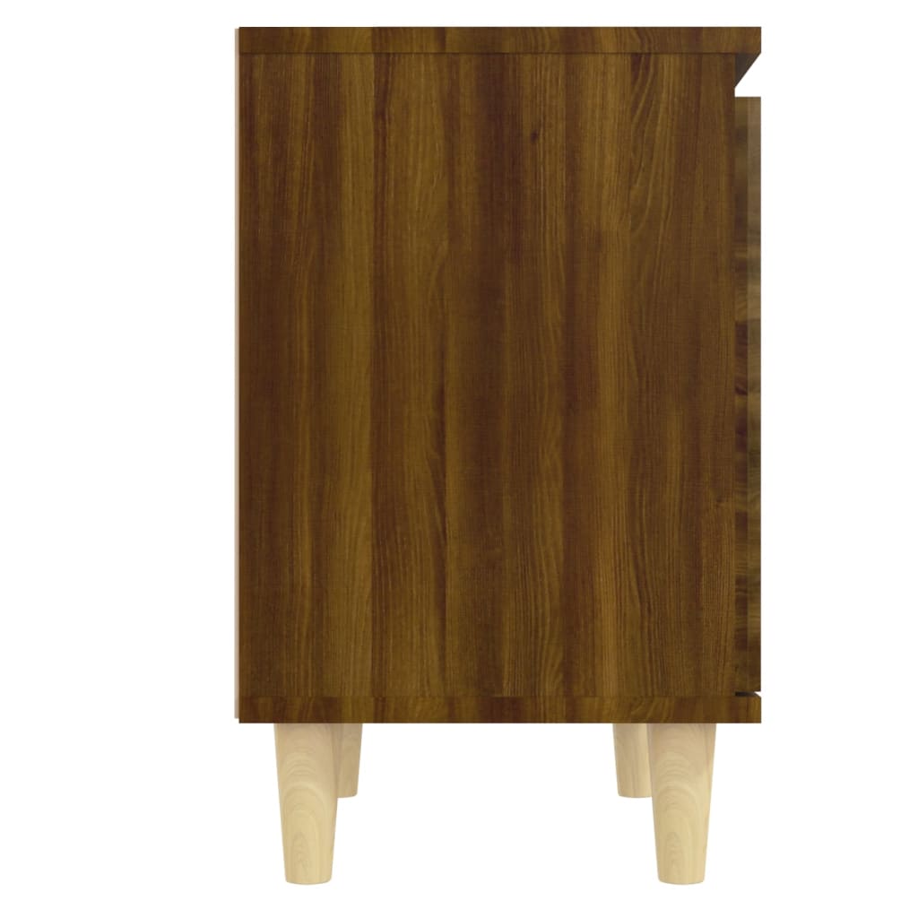 Noptieră cu picioare din lemn masiv, stejar maro, 40x30x50 cm - Lando
