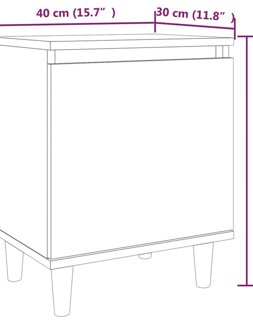 Загрузите изображение в средство просмотра галереи, Noptiere picioare lemn masiv, 2 buc., stejar maro, 40x30x50 cm - Lando
