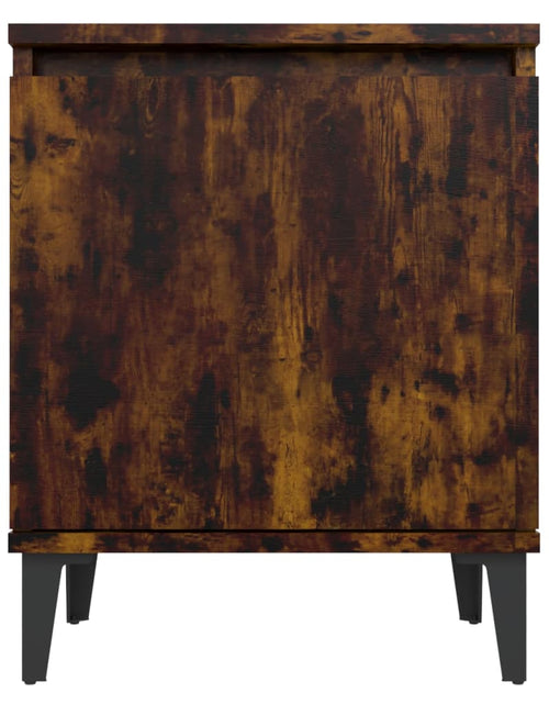 Încărcați imaginea în vizualizatorul Galerie, Noptieră cu picioare din metal, stejar afumat, 40x30x50 cm - Lando
