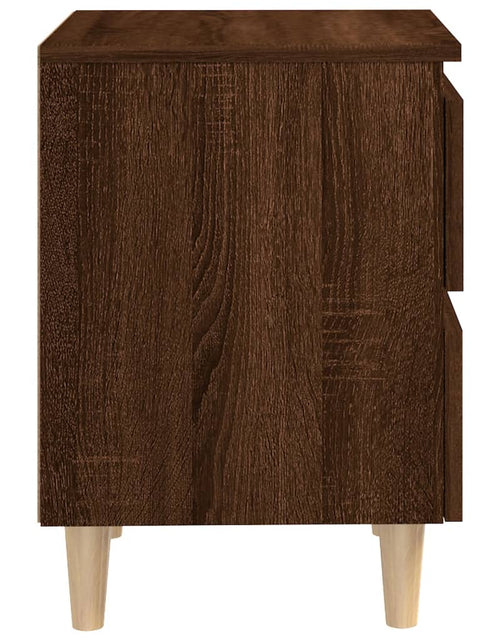 Încărcați imaginea în vizualizatorul Galerie, Noptieră cu picioare din lemn masiv, stejar maro, 40x35x50cm - Lando
