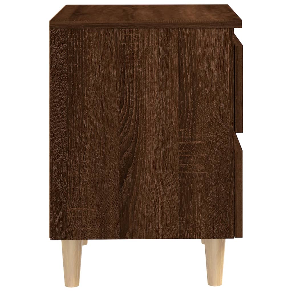 Noptiere picioare lemn masiv, 2 buc., stejar maro, 40x35x50 cm - Lando
