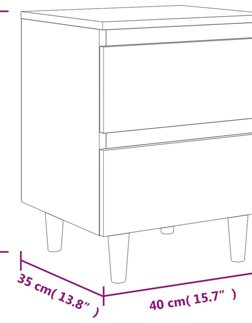 Загрузите изображение в средство просмотра галереи, Noptiere picioare lemn masiv, 2 buc., stejar maro, 40x35x50 cm - Lando

