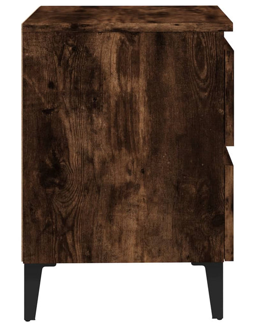 Încărcați imaginea în vizualizatorul Galerie, Noptiere cu picioare din lemn 2 buc. stejar fumuriu 40x35x50cm - Lando
