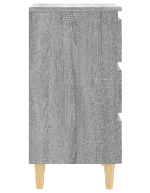 Încărcați imaginea în vizualizatorul Galerie, Noptiere cu picioare lemn masiv 2 buc. gri sonoma, 40x35x69 cm - Lando
