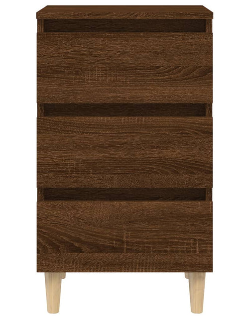 Загрузите изображение в средство просмотра галереи, Noptieră cu picioare din lemn masiv, stejar maro, 40x35x69 cm - Lando
