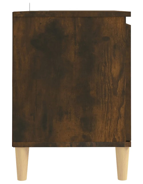 Încărcați imaginea în vizualizatorul Galerie, Comodă TV, picioare lemn masiv, stejar fumuriu, 103,5x35x50 cm Lando - Lando
