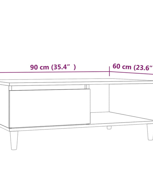 Încărcați imaginea în vizualizatorul Galerie, Masă de cafea, gri sonoma, 90x60x35 cm, lemn compozit Lando - Lando
