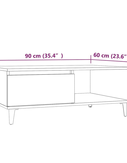 Загрузите изображение в средство просмотра галереи, Măsuță de cafea, stejar fumuriu, 90x60x35 cm, PAL Lando - Lando
