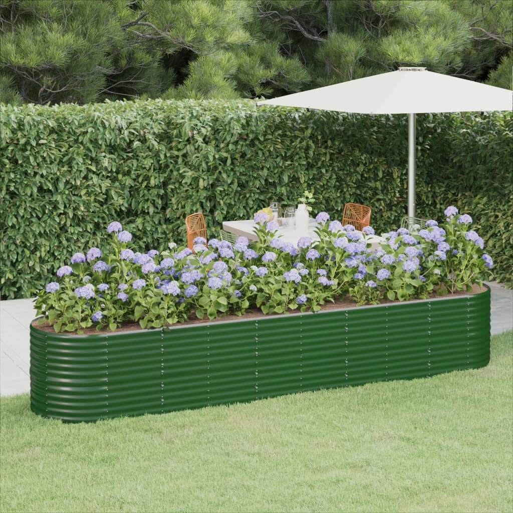 Lando-Jardinieră grădină verde 368x80x68 cm oțel vopsit electrostatic- mobila