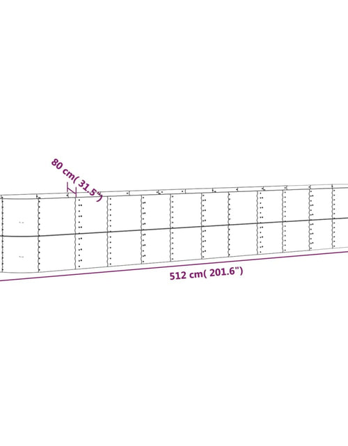 Încărcați imaginea în vizualizatorul Galerie, Jardinieră argintiu 512x80x68 cm oțel vopsit electrostatic Lando - Lando
