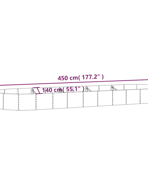 Загрузите изображение в средство просмотра галереи, Strat înălțat grădină 450x140x36 cm oțel vopsit electrostatic - Lando
