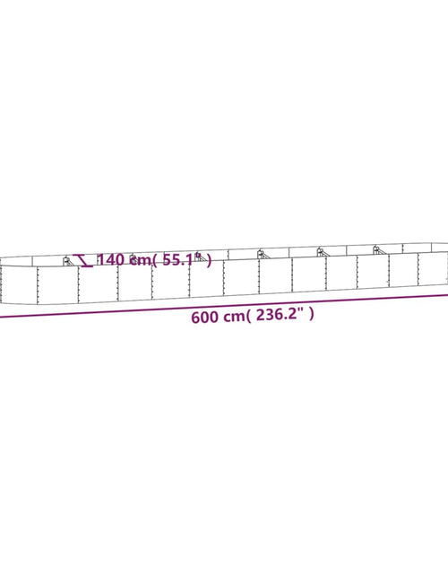 Загрузите изображение в средство просмотра галереи, Jardinieră de grădină antracit 600x140x36 cm oțel Lando - Lando
