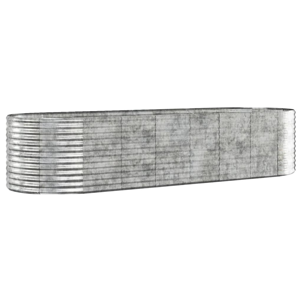 Lando-Jardinieră, argintiu, 322x100x68 cm, oțel vopsit electrostatic- mobila