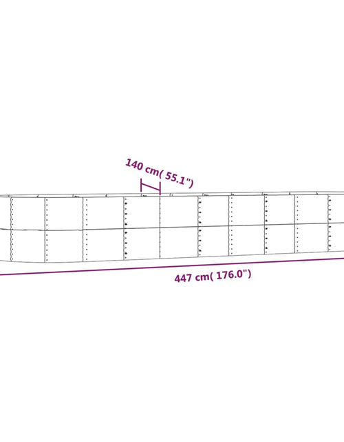 Încărcați imaginea în vizualizatorul Galerie, Strat înălțat grădină gri, 447x140x68 oțel vopsit electrostatic - Lando
