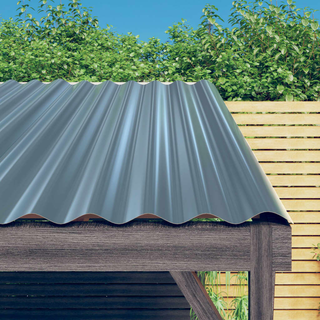 Panouri de acoperiș, 12 buc., oțel vopsit, gri, 100x36 cm Lando - Lando