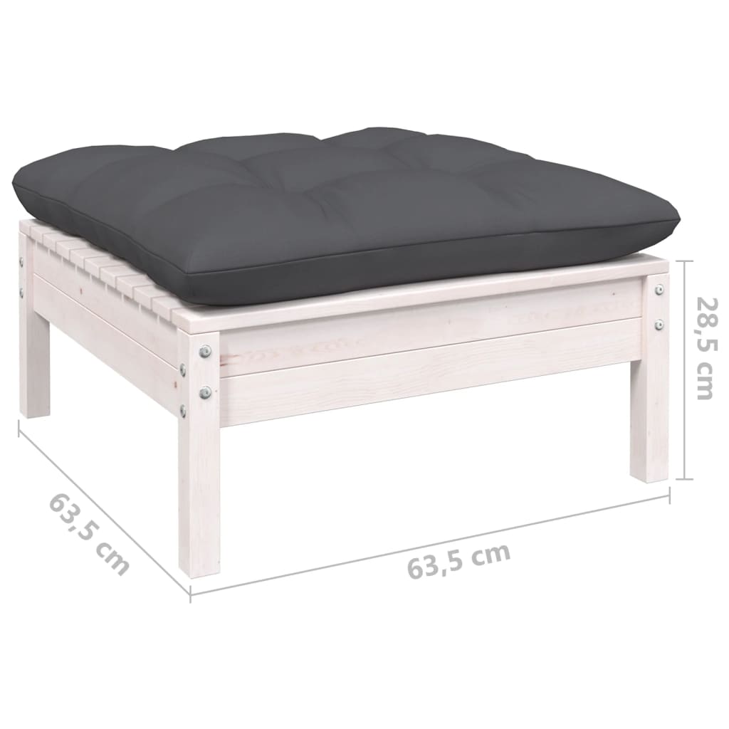 Set mobilier de grădină cu perne, 13 piese, antracit, lemn pin - Lando