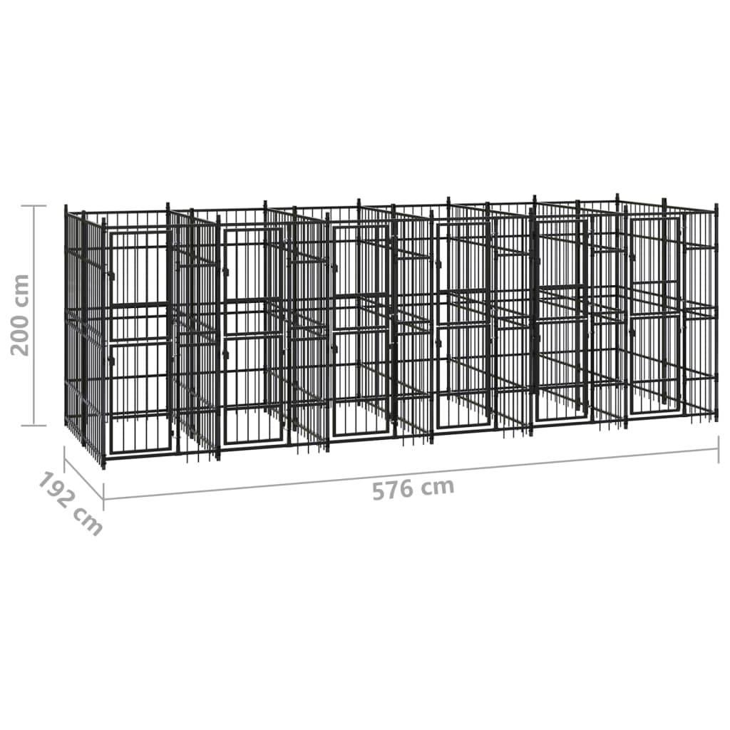 Padoc pentru câini de exterior, 11,06 m², oțel - Lando