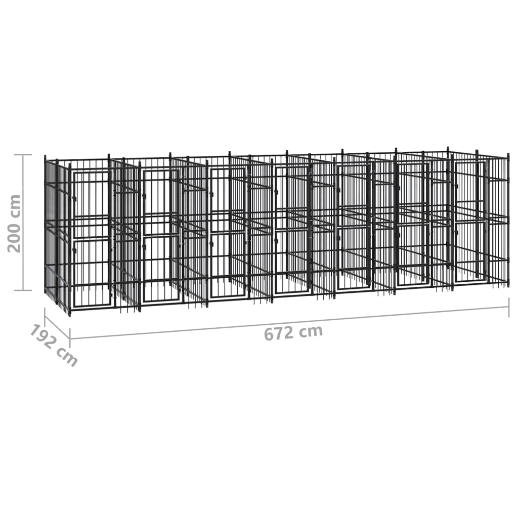 Padoc pentru câini de exterior, 12,9 m², oțel - Lando