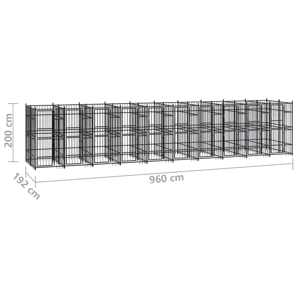 Padoc pentru câini de exterior, 18,43 m², oțel - Lando