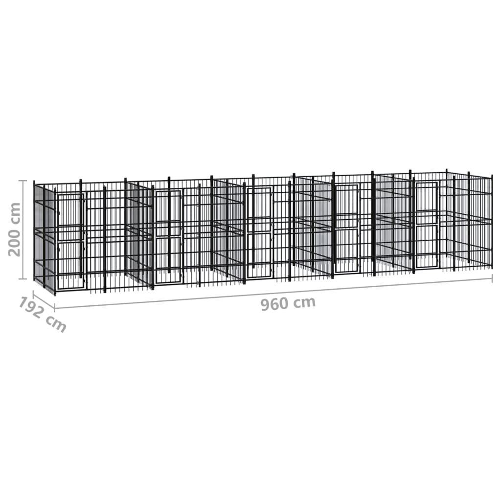 Padoc pentru câini de exterior, 18,43 m², oțel - Lando