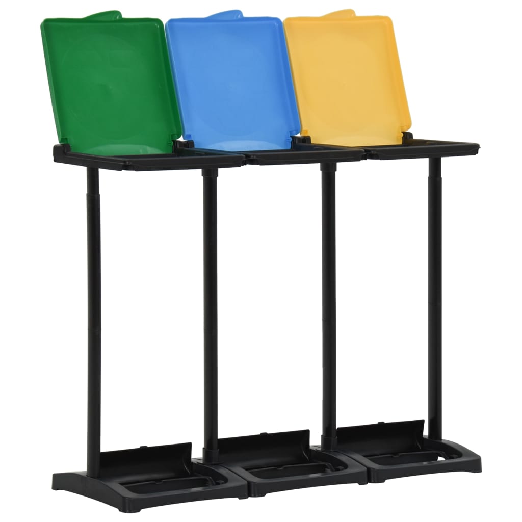 Suporturi pentru saci de gunoi cu capac 240-330 L multicolor PP - Lando