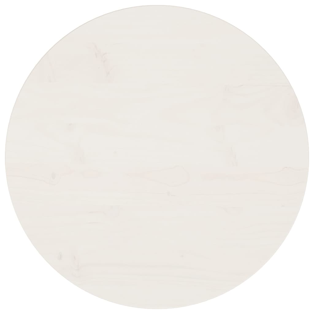 Blat de masă, alb, Ø50x2,5 cm, lemn masiv de pin - Lando