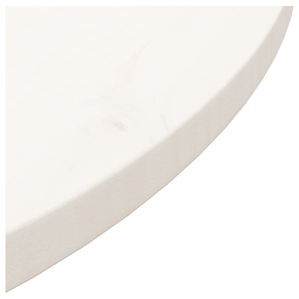 Blat de masă, alb, Ø70x2,5 cm, lemn masiv de pin