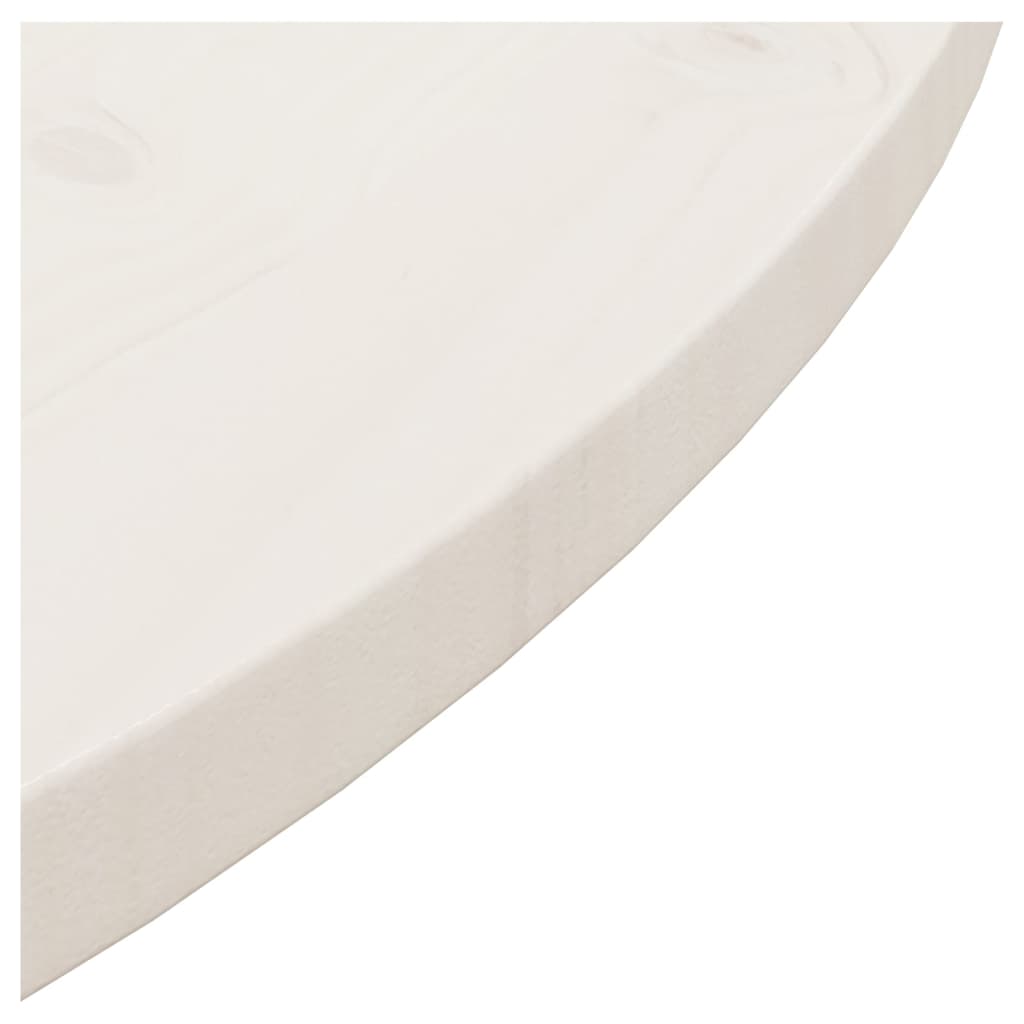 Blat de masă, alb, Ø80x2,5 cm, lemn masiv de pin - Lando