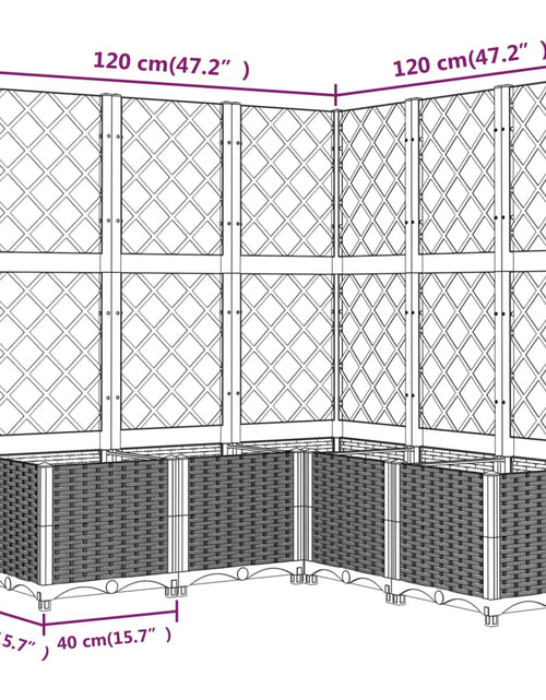 Загрузите изображение в средство просмотра галереи, Jardinieră de grădină cu spalier, maro, 120x120x136 cm, PP Lando - Lando
