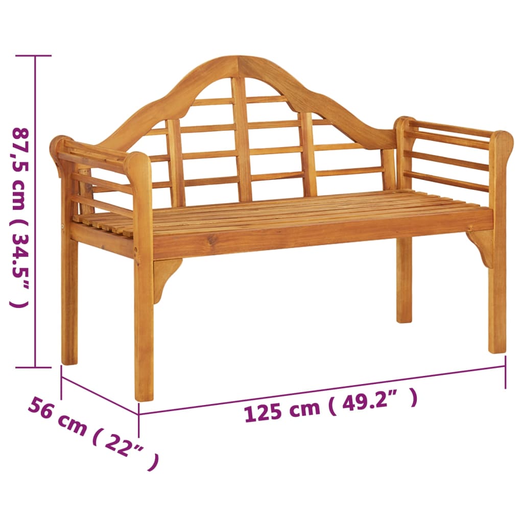 Bancă de grădină, 125 cm, lemn masiv de acacia - Lando