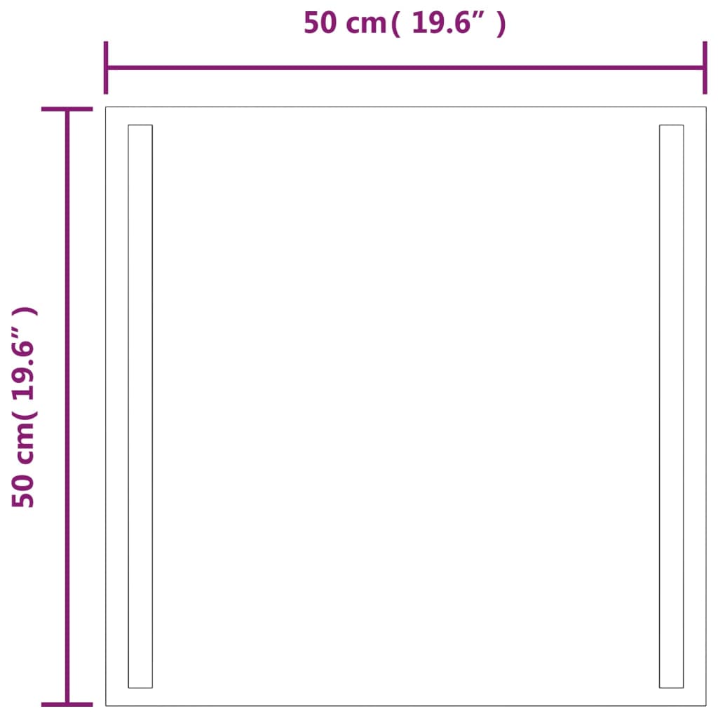 Oglindă de baie cu LED, 50x50 cm - Lando