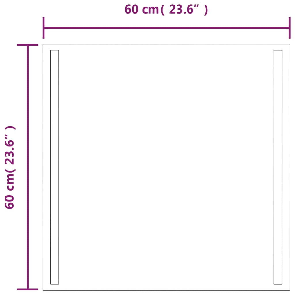 Oglinda de baie cu LED, 60x60 cm - Lando