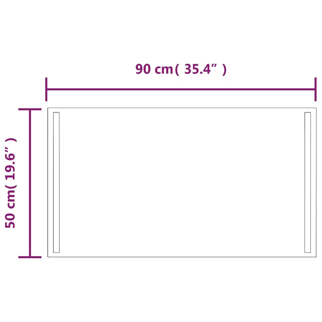 Oglindă de baie cu LED, 90x50 cm - Lando