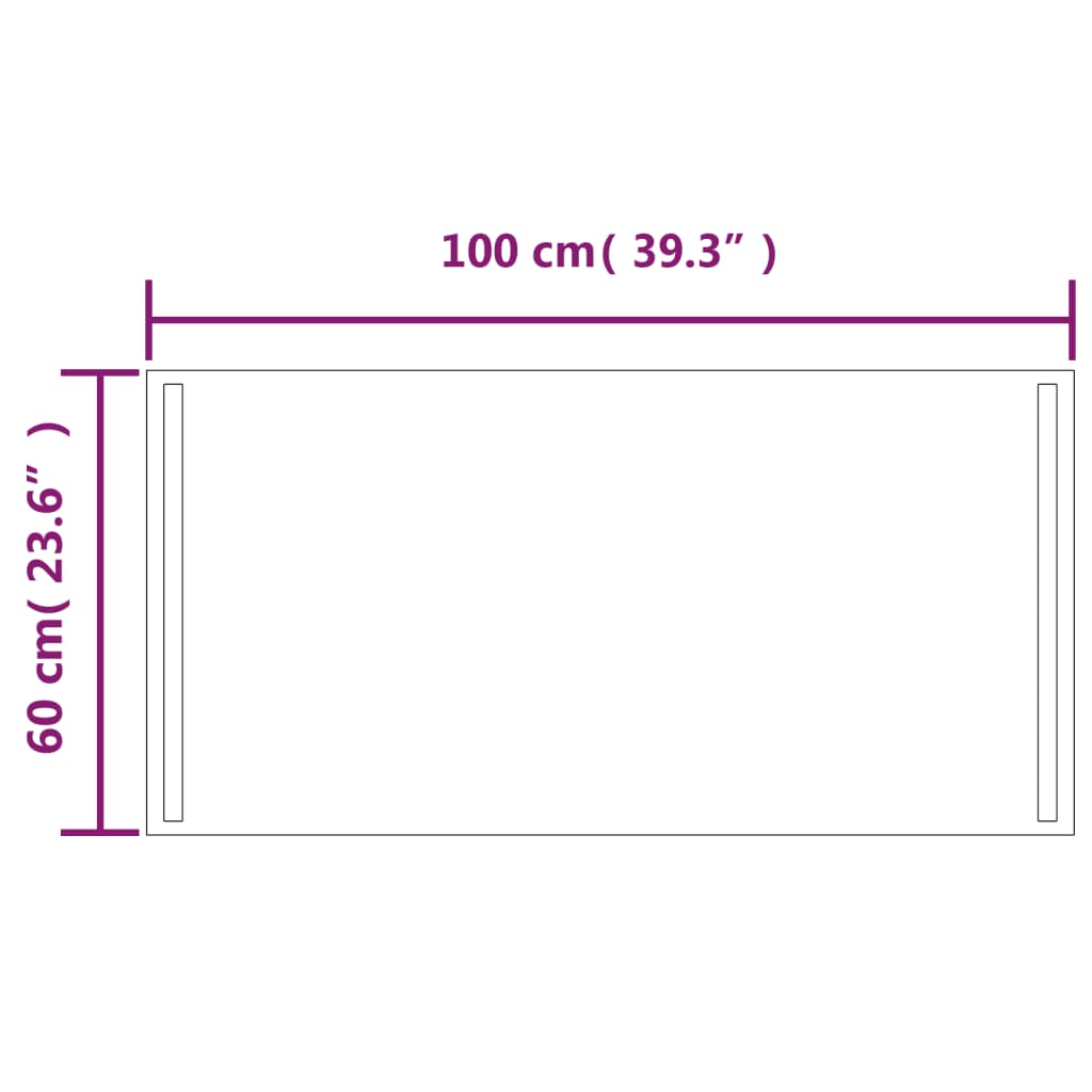 Oglindă de baie cu LED, 100x60 cm - Lando