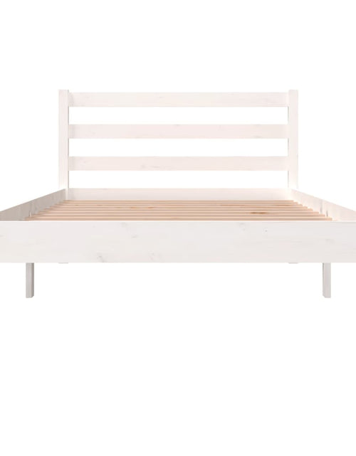 Încărcați imaginea în vizualizatorul Galerie, Cadru de pat Single 3FT, alb, 90x190 cm, lemn masiv de pin - Lando
