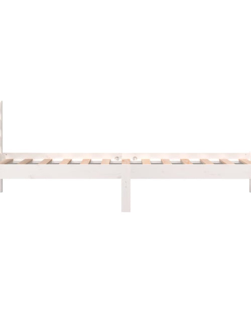 Încărcați imaginea în vizualizatorul Galerie, Cadru de pat Single 3FT, alb, 90x190 cm, lemn masiv de pin - Lando
